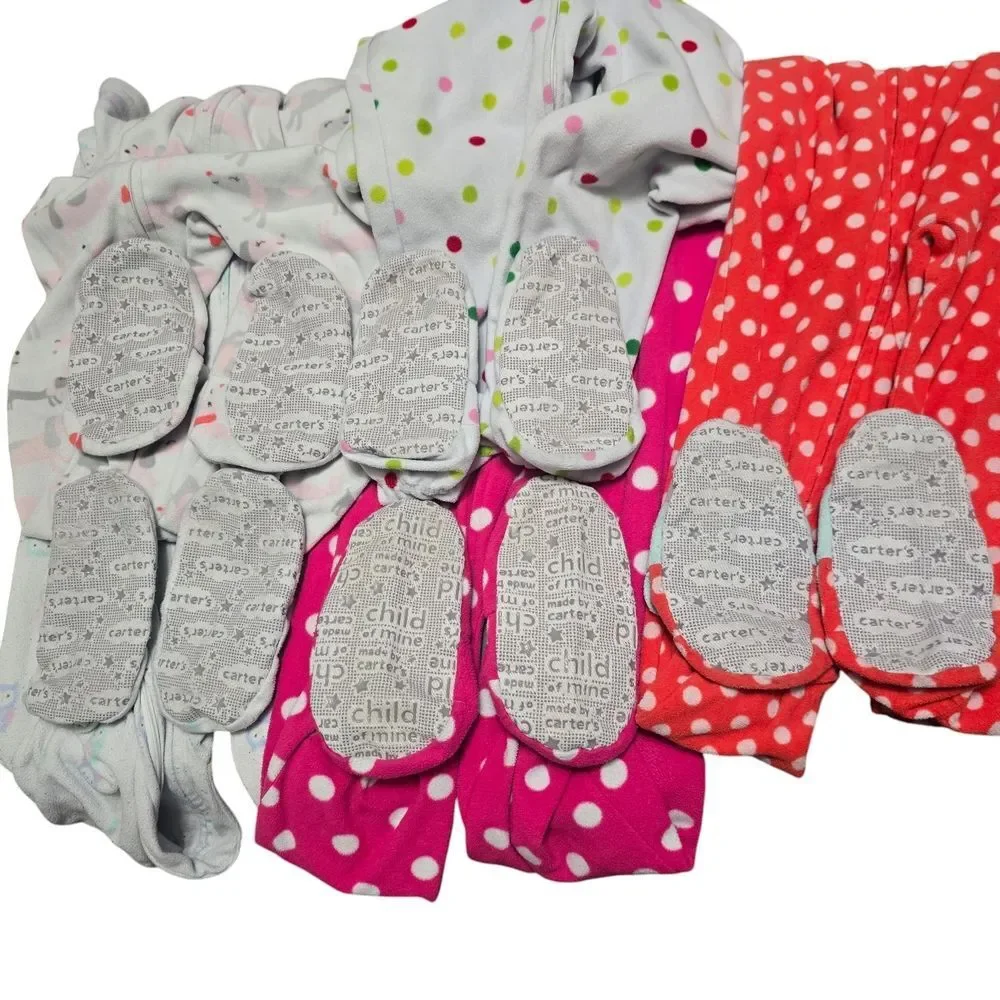 Carter's Christmas Holiday PJ Pajama Lot of 5 Girls Size 5 5T AOP Zipper Fleece